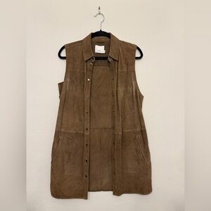 Vince Brown Suede Sleeveless Vest